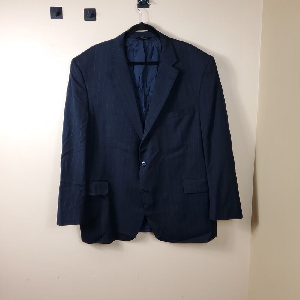 Jos A Bank Navy Pinstripe Wool Sport Coat Blazer Jacket in Navy Size 48R